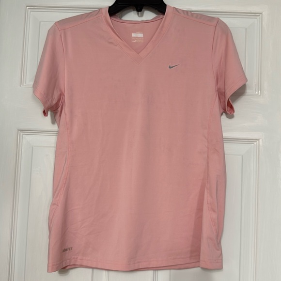 Nike FitDry , Salmon Pink, V-Neck Tee, Medium - Picture 1 of 4